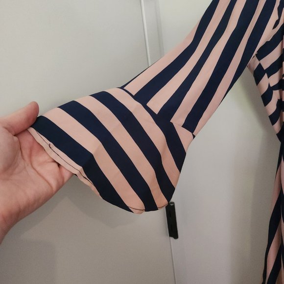 Asos Mod Column Striped Midi Dress Size 12 - Picture 4 of 10